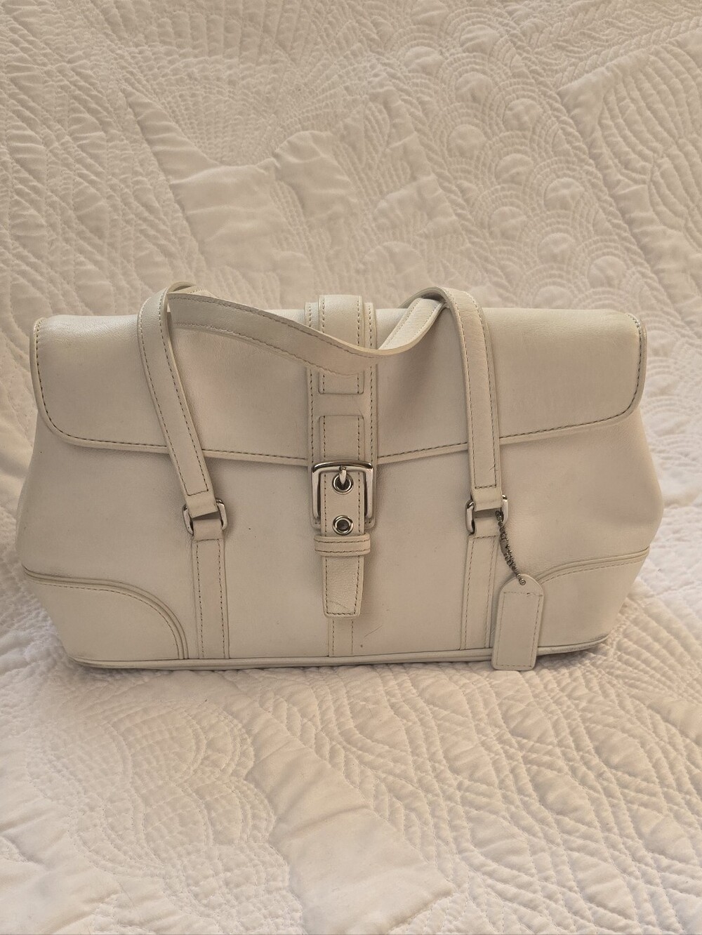 Coach Hamptons Satchel Bag Chalk (White)